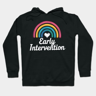 Rainbow Early Intervention Heart Teacher Interventionist Hoodie